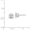 thumbnail image 2 of White Sterling Silver Earring Stud Women'S Cubic Zirconia CZ Square Clear 6 mm, 2 of 2