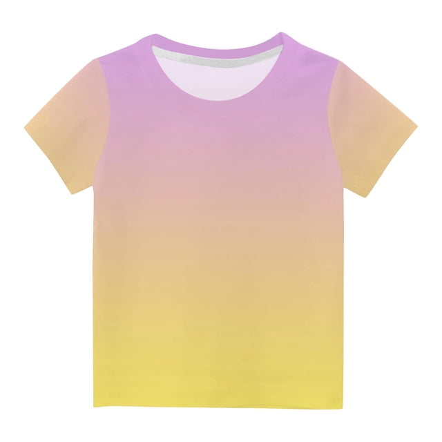 Plebaso T-Shirt à Manches Courtes pour Bébés Garçons Filles Dégradé Col Rond Vêtements d'Été pour Bébés