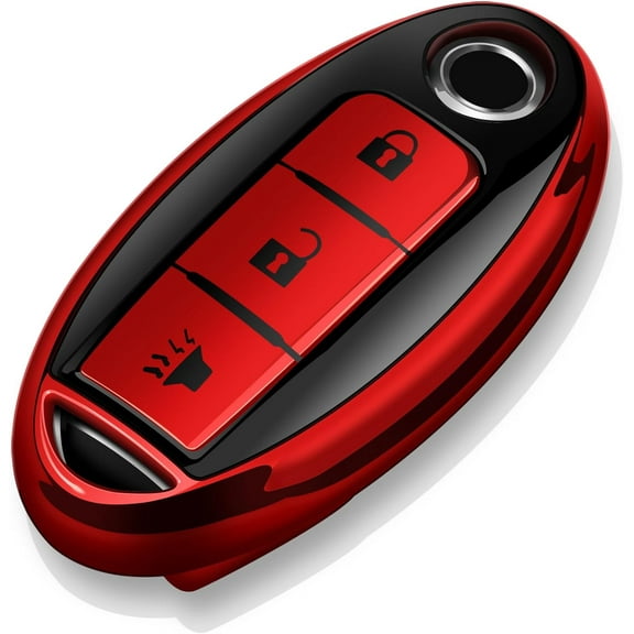 Compatible with Nissan Key Fob Cover Soft TPU Key Case for Infiniti X-Trail Rogue Altima Quest Pathfinder Sentra Patrol CIMA Fuga Armada Teana Murano 3 Buttons Key Shell-Red