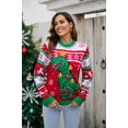 thumbnail image 4 of GEX Ugly Christmas Sweaters for Women Cute Fuzzy Funny Wintertime Holiday Parties Knitted Casual Pullover Sweater T-Rex S, 4 of 6
