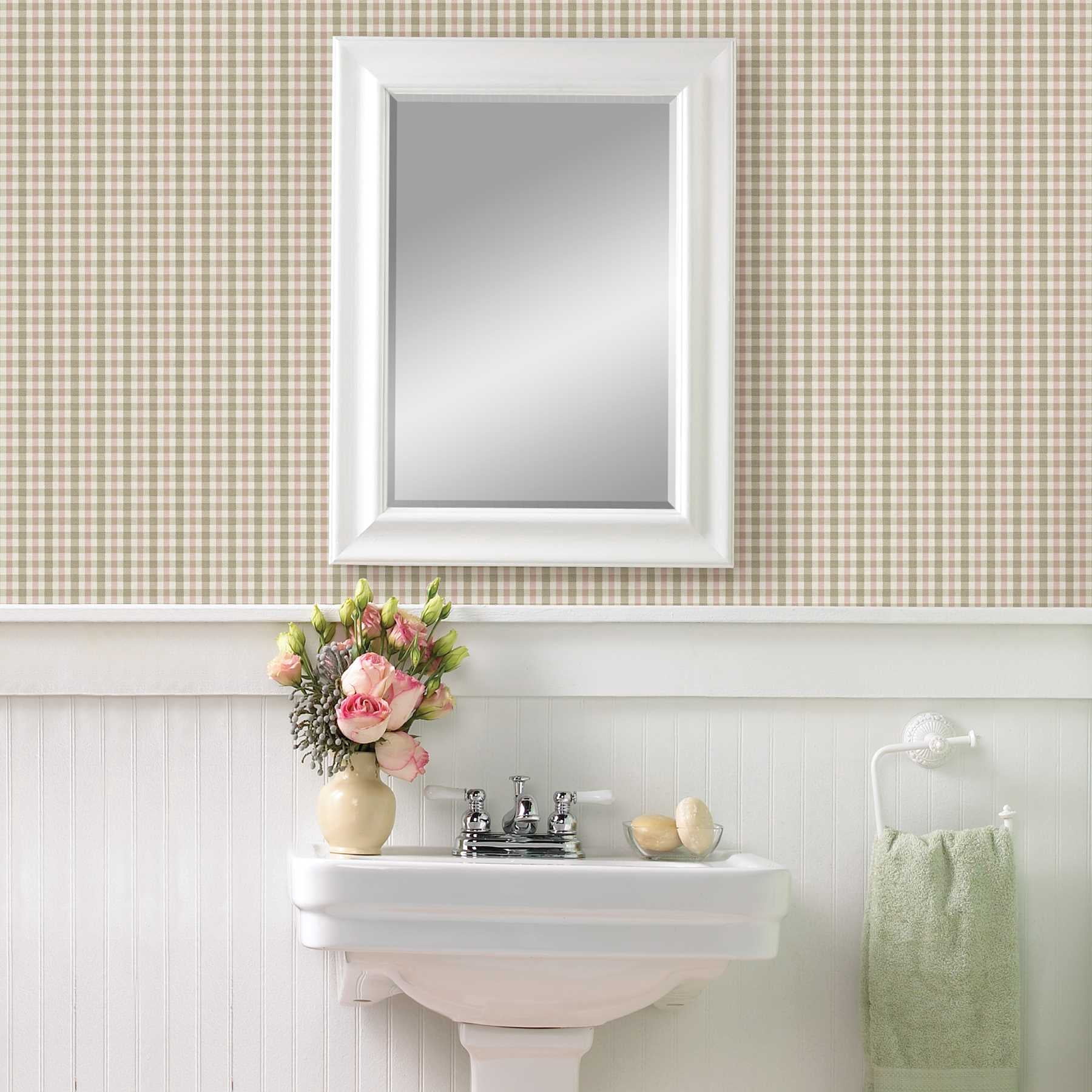 Chesapeake Roslin Pink Check Wallpaper