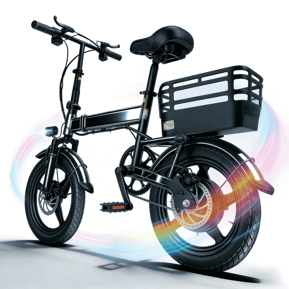 SHCNTEKU 14IN Folding ebike for Adults Teens,500W Motor up to 20 mph Range 30 mile with 36V 12Ah Removable Battery Convenient for Riders Electric bike,UL 2849