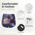 thumbnail image 6 of Lsque Winter Fire Dragon Printed Women's Running Shorts with Liner Pockets,Elastic Quick Dry Workout Athletic Gym Yoga Shorts,Womens High Waist Shorts-, 6 of 9