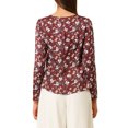 thumbnail image 3 of INSPIRE CHIC Women's Blouse Cowl Neck Vintage Floral Long Sleeve, 3 of 6