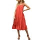 thumbnail image 2 of Sunloudy Vestido midi sin mangas para mujer, vestido de playa con volantes sueltos de color sólido sin mangas de verano Sunloudy  S M L XL, 2 of 7