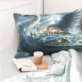 thumbnail image 4 of Wukai Fantasy Swan Yacht Design Print Plush Throw Pillow Cover, Double-sided Pillow Protector without Pillow Core, with Hidden Zipper, Home Decorations-16"x24", 4 of 6