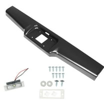 Black Rear Bumper Steel Roll Pan with License Light Screws Replacement for 1982-1993 S10 S15 Sonoma Pickup