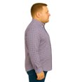 thumbnail image 3 of Big Kong camisa manga larga cuadros morados para hombre oversize tallas grandes, 3 of 5