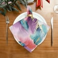 thumbnail image 2 of GZHJMY Cloth Napkin Fantasy Marble Art Rainbow Floral Dining Table Decor Spring Summer Housewarming Gift 1 Pack 20" × 20", 2 of 6