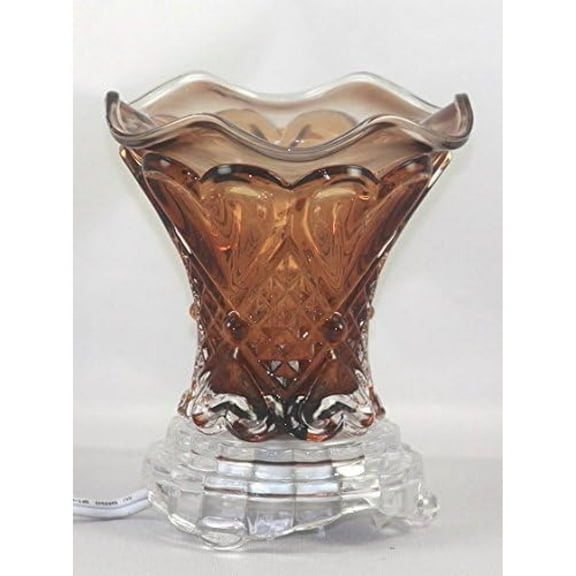 Brown Electric Glass Fragrance Scented Oil Warmer (Burner/Warmer/Lamp) with Dimmer Switch