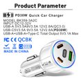 thumbnail image 4 of Cargador coche 3 puertos 90W USB QC3.0 30W Tipo-C PD 30W Cargador (Blanco), 4 of 9