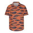 thumbnail image 5 of SGFCWSX Mens Hawaiian Shirt Printed Short Sleeve Button Up Casual Tropical Beach Shirt for Summer Vacation Orange Size XL, 5 of 7