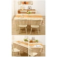 thumbnail image 3 of Luckky Checkered Tablecloth, Rectangle Cotton Linen Fabric Cloth Buffalo Plaid Table Cover with Tassel Wrinkle Free Washable for Kitchen Dining Spring Picnic,Khaki and White (XL), 3 of 9