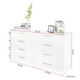 thumbnail image 3 of 8-Drawer Double Dresser, Wide  Freestanding Storage Cabinet with White Handle, Chest of Drawers, Large Storage Tower Unit for Bedroom, Living Room, Home Entryway, Black, 3 of 5