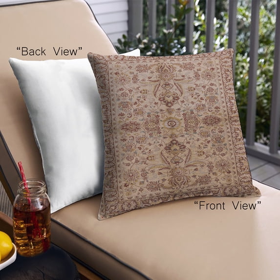 Ahgly Company Outdoor Square Mid-Century Modern Throw Pillow, 18 inch by 18 inch