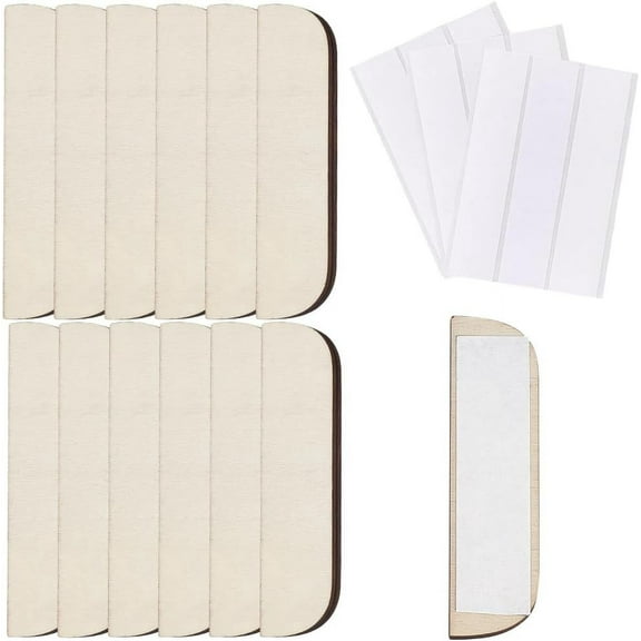 12Pcs 3.5 Inch Hinge Repair Kit Wooden Hinge Filler Plate Wooden Plate Door Hole Cover Wood Hinge Repair Kit Kitchen Cabinet Hinges Cabinet Door Hinge Blanks with Double Sided Tapes DIY Making