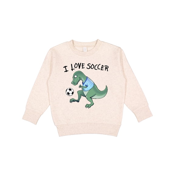 Inktastic I Love Soccer-dinosaur in Blue Toddler Sweatshirt