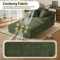 thumbnail image 5 of Aukfa 78.7" Extra Long Chaise Lounge Sofa, Oversized Upholstered Couch with 3 Pillows for Indoor Living Room/Bedroom,Green, 5 of 8
