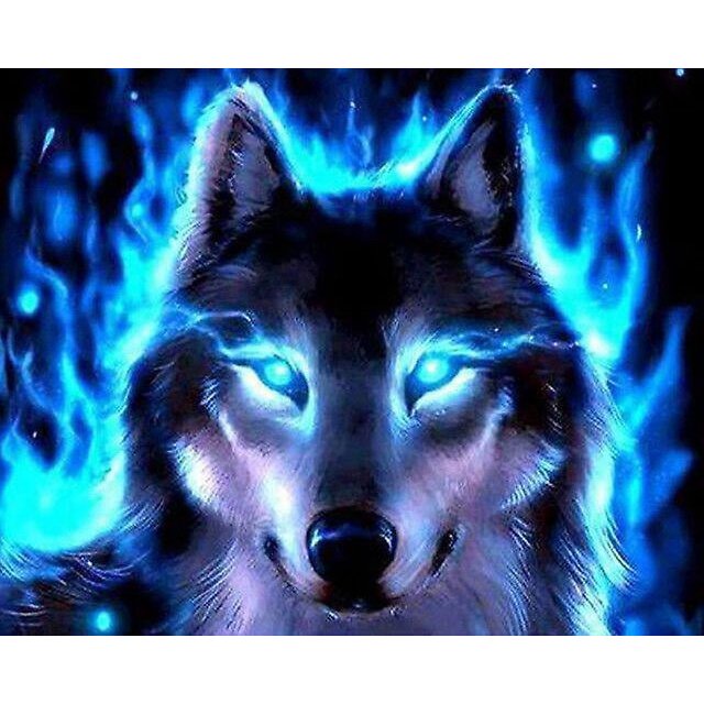30 x 40 cm, pintura de diamante de lobo, pintura de diamante bordada, lata