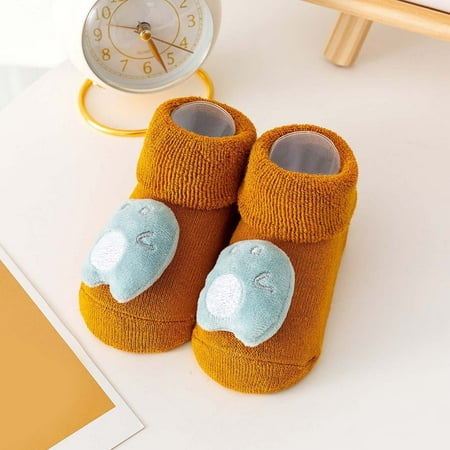 

kpoplk Toddler Boy Sneakers Autumn And Winter Comfortable Baby Toddler Shoes Cute Cartoon Animal Penguin Children Cotton Warm(Yellow)