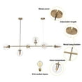 thumbnail image 4 of Wuzstar 6-Light Modern Globe Pendant Light Mid Century Vintage Linear Chandelier Adjustable Height, Gold+Clear, 4 of 10