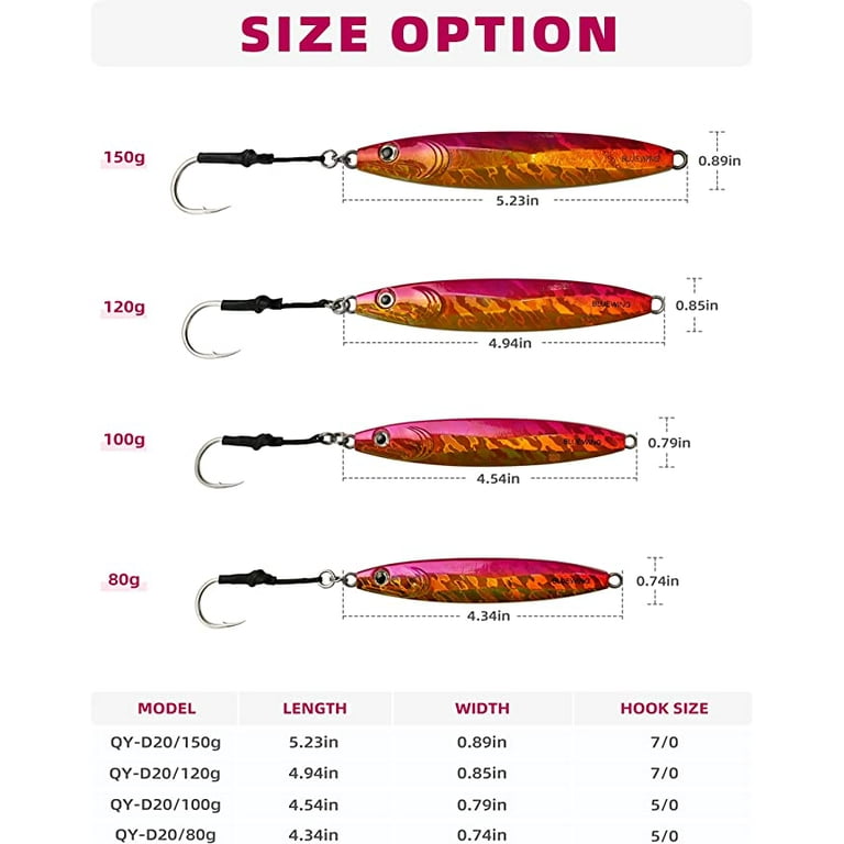 BLUEWING Fishing Lures Slow Pitch Jig Flat Fall Jigging Pitching Lures  Vertical Jigs, Baits with Assist Hook Fishing Artificial Bait,  Pink/Gold,150g