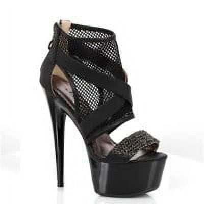 Ellie Shoes E-609-Shawna, 6" Pointed Heel Platform Womans Sandal. Black / 9