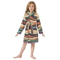 thumbnail image 6 of FORMRS Niños Bathrobe Unisex Hooded Robe Soft Plush Pajamas Sleepwear, Size 4-6T, Artistic Desert Pattern, 6 of 7