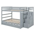 thumbnail image 6 of Harper & Bright Designs Full Over Full Bunk Bed with Trundle and Stairs, WoodBunk Beds with Storage Drawers and Guardrail for Adults, Gray, 6 of 13
