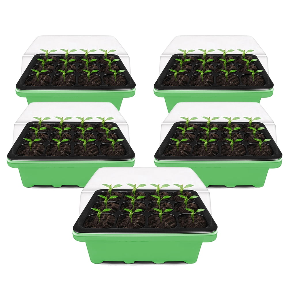 Willstar 5 Pack 12 Cells Seed Tray Seedling Starter Trays Garden Grow