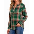 thumbnail image 4 of Fantaslook Womens Plaid Shirts Flannel Button Down Shirts Business Casual Long Sleeve Tops Dressy V Neck Blouses, 4 of 10