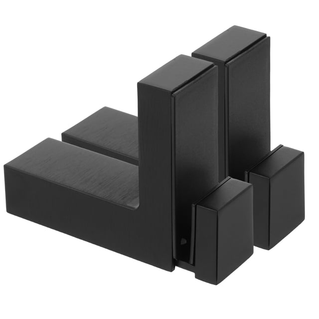 FESTFENDS 2Ud Soportes Negros Para Estantes Flotantes De Vidrio Compatibles Con Grosores Variados