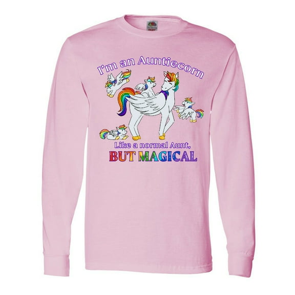 Inktastic I'm an Auntiecorn Like a Normal Aunt but Magical Long Sleeve T-Shirt