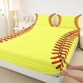 thumbnail image 4 of Erosebridal Baseball Softball Queen Sheet Sets for Kids, Sport Game Bed Set, 1 Flat Sheet, 1 Fitted Sheet and 2 Pillowcases, 4 of 5