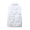 thumbnail image 4 of Black and Friday Deals Clearance GaThRRgYP Women's Short Puffer Jacket,Midweight,Fashion Women Pocket Coat Long Jacket Winter Sleeveless Down Cotton Waistcoat, 4 of 5