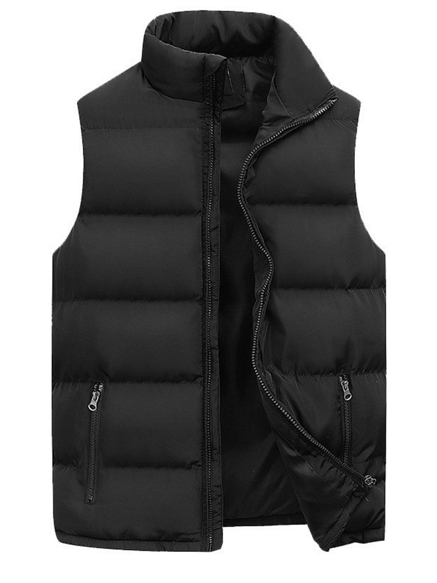 ジャケット・アウター SO ORIGINAL HALF ZIP PADDING VEST(BLACK) Baberdicy Puffer Vest Unisex Casual Coat Jacket Solid Vest