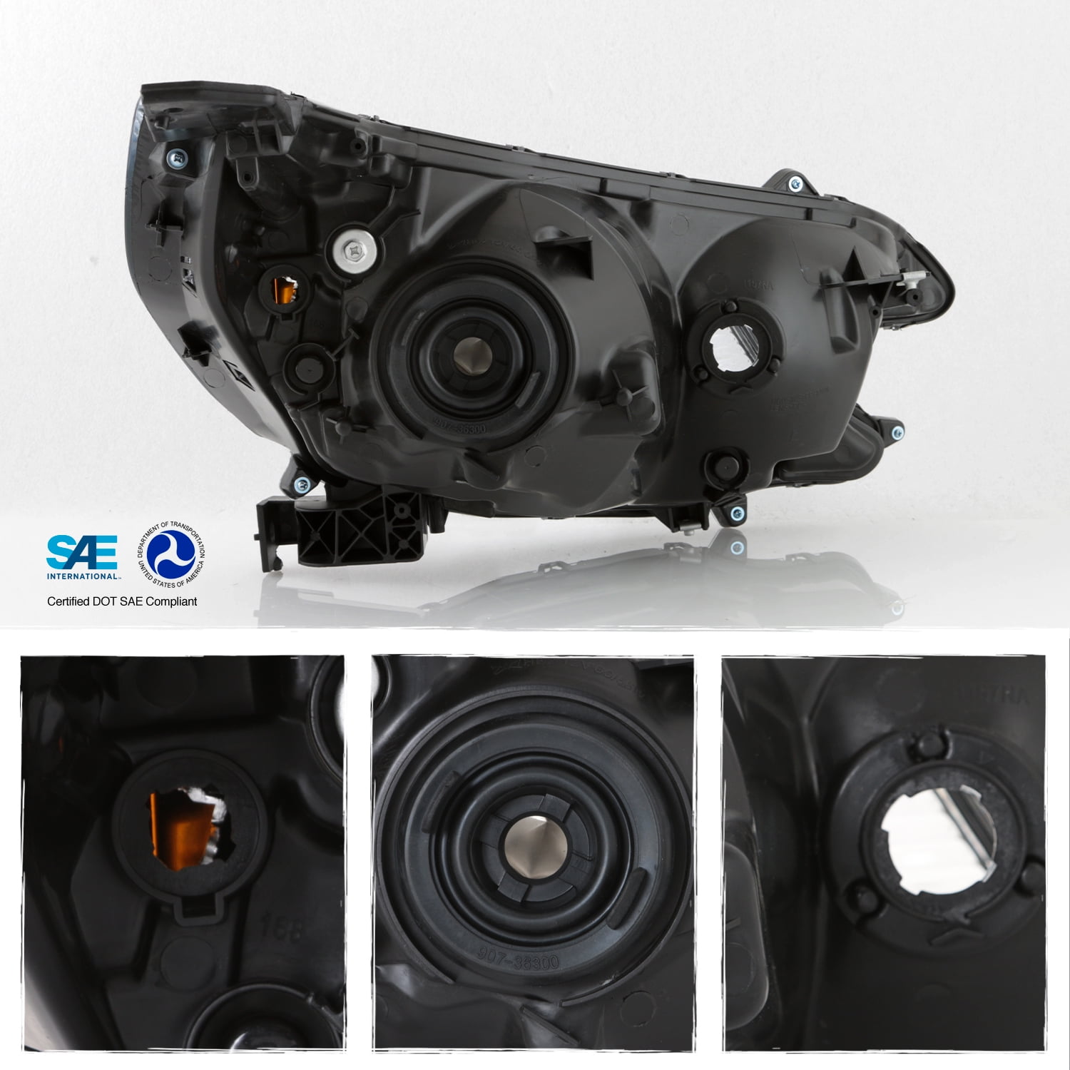 AKKON - Fits 2012 2013 2014 Honda CR-V [Halogen Type] Black Headlights Pair Driver Left+Passenger Right Headlamp Replacement