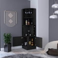 thumbnail image 5 of FM FURNITURE Delhi Corner Bar Cabinet Double Door Engineered Wood Black, 5 of 5