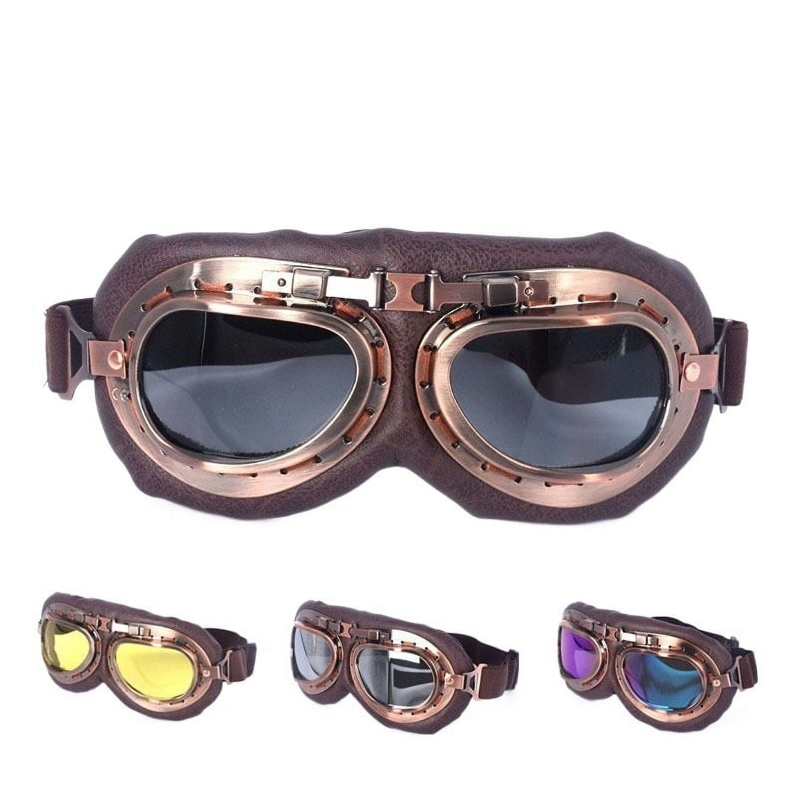 Retro Motorcycle Goggles Glasses Vintage Moto Classic Goggles For Harley Steampunk ATV Copper Helmet