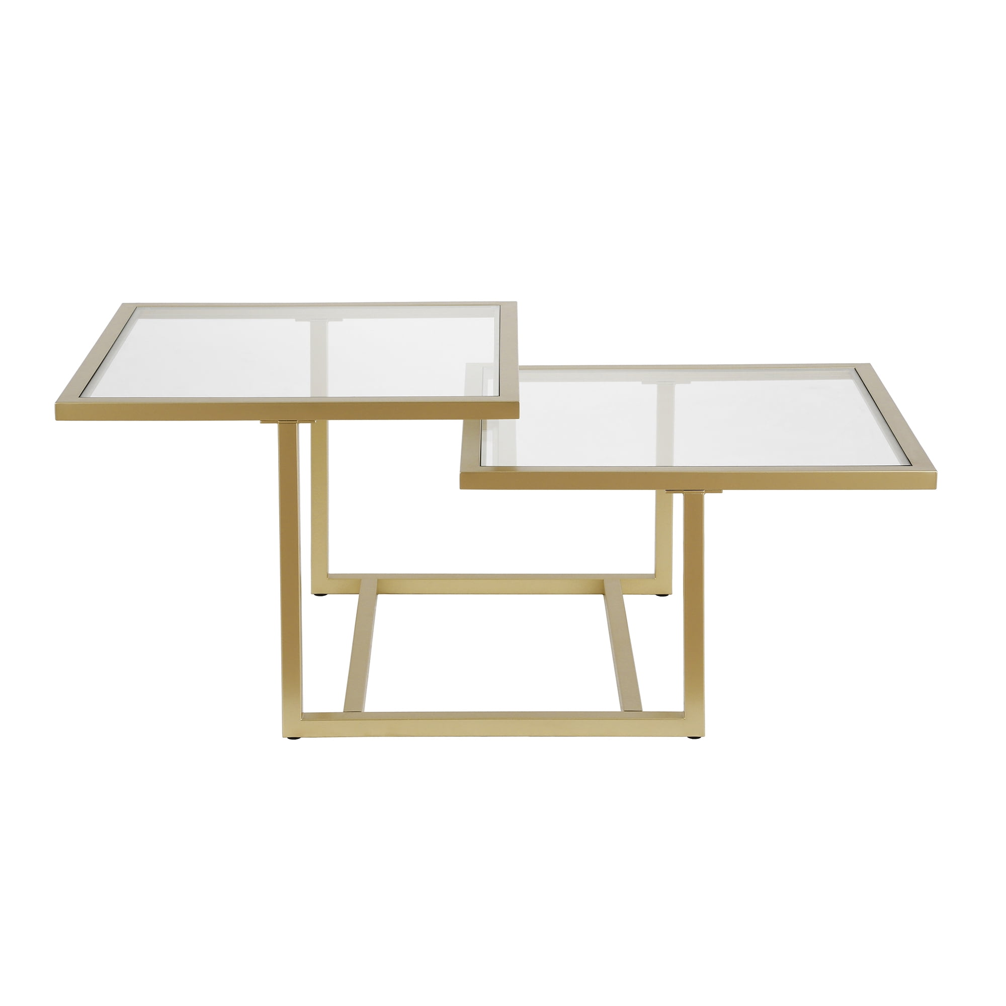 Evelyn&Zoe Amalie 43" Wide Square Coffee Table, Brass
