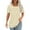 Beige, variant on Duoif Shirts for Women, Women's T Shirt Short Sleeve Formal Casual Shirt Summer Clothing Flowing Creases Front Round Neck Summer Tops Beige L
