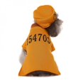 thumbnail image 3 of Halloween Dogs Clothes Set with Hat Striped Prison Uniform with Numbers Set Dress Up Jackets Coats Pets Dog Costume, 3 of 5