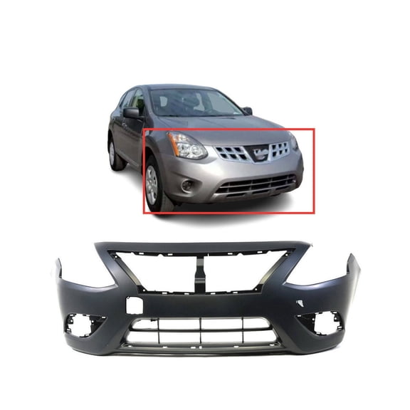DCP Primed Front Bumper Cover Fascia for 2015-2018 Nissan Versa S SV Advance Sense