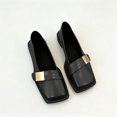 thumbnail image 4 of Women's Vintage Flat Loafers, Soft Cushioned Insole, Low Block Heel, Durable Rubber Outsole, Slip-On Comfort, Wide Toe Room, Casual Office Walking Shoes Black A, 4 of 7