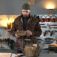 thumbnail image 6 of Mr.Stream Men's Sherpa Lined Fleece Long Sleeve Plaid Flannel Snap Shirts Jackets 3251 Red S, 6 of 8
