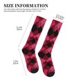 thumbnail image 5 of Socks Calf Pressure Socks Breathable Moisture Absorbent 11.8in×7.9in Full Print Designed For Hiking Walking Sports Argyle Plaid Magenta_1 1 Black, 5 of 8