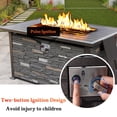 thumbnail image 4 of 6-Piece Gray Patio Wicker Conversation Set with 48 Inch Propane Fire Pit Table, Swivel Chairs, Furniture Covers & Cushions, 4 of 10