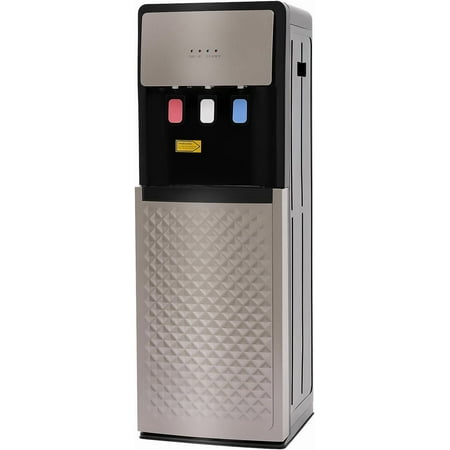 Bottom Loading Water Dispenser, 5 Gallon Bottle Water Cooler Cold/Hot with Removable Drip Tray, Freetanding Water Machine with 3 Temperature Options for Home, Office, Gyms (Silver Gray)