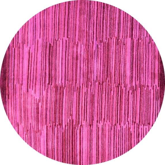 Ahgly Company Indoor Round Abstract Pink Modern Area Rugs, 3' Round