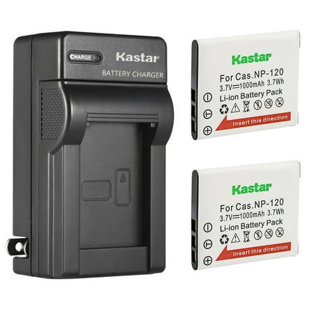 Kastar 2-Pack Battery and AC Wall Charger Replacement for Casio Exilim EX-Z780 Exilim EX-Z790 Exilim EX-Z880 Exilim EX-Z890 Exilim EX-Z900 Exilim EX-Z910 Exilim EX-ZS10 Exilim EX-ZS12 Cameras